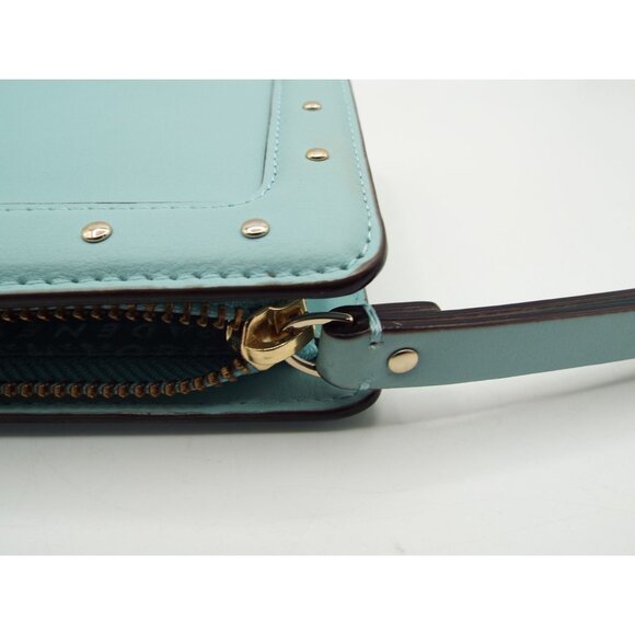 Kate Spade New York Helena Street Light Blue Leather Studded Wristlet Clutch - Picture 10 of 15